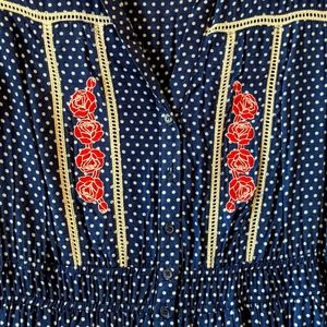 Navy Polkadot Rockabilly Dress